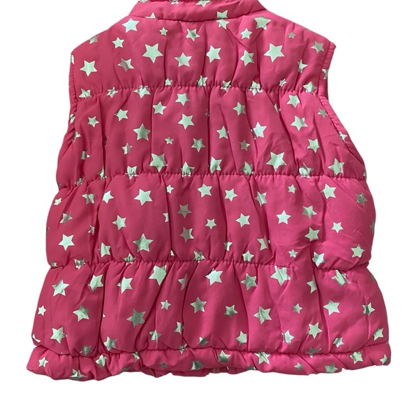 HEALTHTEX Baby Pink Puffer Vest with Silver Stars Size: 6-9 months - Picture 3 of 5